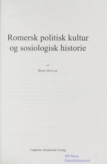 Romersk politisk kultur og sosiologisk historie