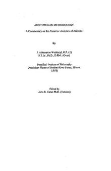 Aristotelian Methodology: A Commentary on the Posterior Analytics of Aristotle