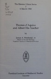 Thomas d'Aquino and Albert His Teacher