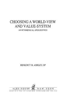 Choosing World-View and Value-System - Ecumenical Apologetics