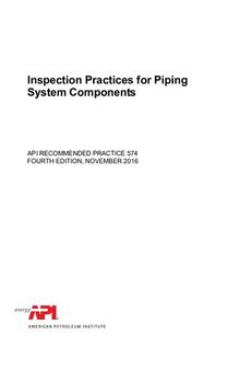 API RP 574 Inspection Practices for Piping System Components
