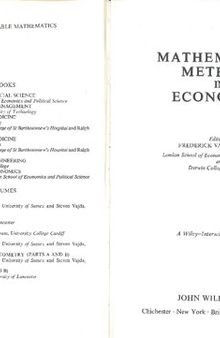 Mathematical methods in economics (-ch. 1,2,3,4,12,14 only-)