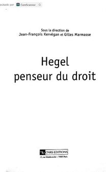 Hegel. Peseur du droit