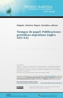 Tiempos de papel : Publicaciones periódicas argentinas (Siglos XIX-XX)