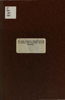 National Economic Reconstruction in Angola: The Challenge and the Approach
