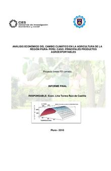 Análisis económico del cambio climático en la agricultura de la región Piura - Perú. Caso: Principales productos agroexportables