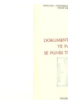 Dokumente kryesore të Partisë së Punës të Shqipërisë PPSh