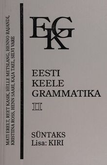Eesti keele grammatika. 2., Süntaks
