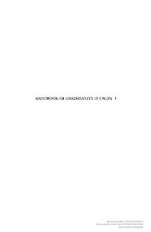 Handbook of Christianity in China, Volume 1: 635 - 1800