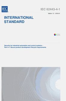 Security for industrial automation and control systems - Part 4-1: Secure product development lifecicle requirements