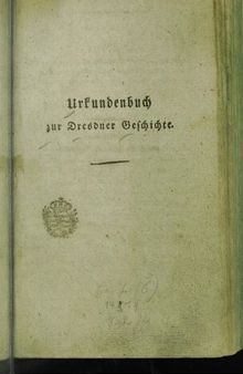 Urkundenbuch zur Dresdner Geschichte