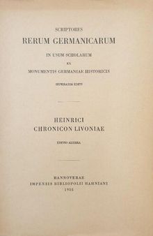 Heinrichs Livländische Chronik = Heinrici Chronicon Livoniae