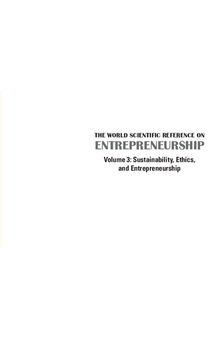 The World Scientific Reference On Entrepreneurship: Volume 3: Sustainability, Ethics, and Entrepreneurship