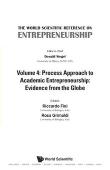 The World Scientific Reference On Entrepreneurship: Volume 4: Process Approach to Academic Entrepreneurship: Evidence from the Globe