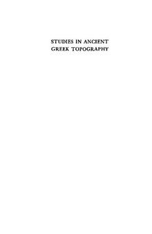 Studies in Ancient Greek Topography