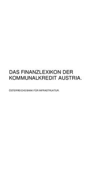 Das Finanzlexikon der Kommunalkredit Austria