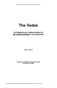 The Vedas - An English-only, indexed version of the 4 Veda Samhitas in one document