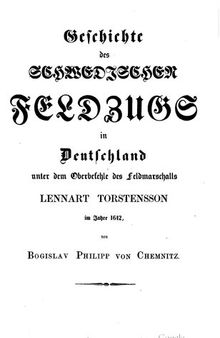 Geschichte des Schwedischen Feldzugs in Deutschland unter dem Oberbefehl des Feldmarschalls Lennart Torstensson im Jahr 1642