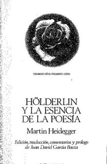 Hölderin y la esencia de la poesía