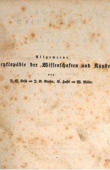 Allgemeine Encyclopädie der Wissenschaften und Künste in alphabetischer Folge / Zweite Section : Hamcken bis Harrespur