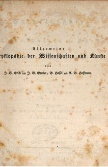 Allgemeine Encyclopädie der Wissenschaften und Künste in alphabetischer Folge / Zweite Section : Heräa bis Herpes