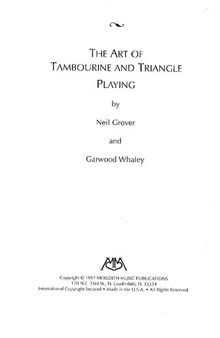The Art of Tambourine and Triangle Playing