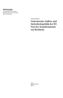 Gemeinsame Außen- und Sicherheitspolitik der EU: : Von der Transformation zur Resilienz