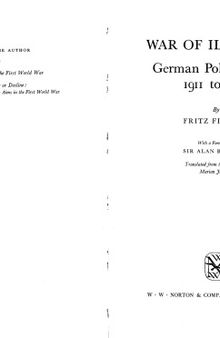 War of Illusions; German Policies from 1911 to 1914
