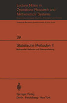 Statistische Methoden II: Mehrvariable Methoden und Datenverarbeitung