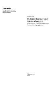 Parlamentsarmee und Bündnisfähigkeit : Ein Plädoyer für eine begrenzte Reform des Parlamentsbeteiligungsgesetzes