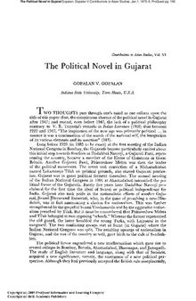 The Political Novel in Gujarat