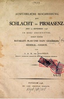 Ausführliche Beschreibung der Schlacht bei Pirmasenz [Pirmasens] den 14. September 1793