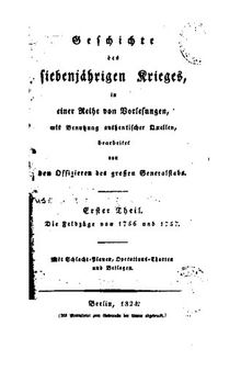 Die Feldzüge von 1756 und 1757