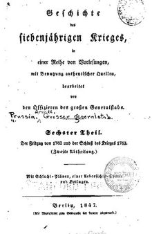 Der Feldzug von 1762 und Schluß des Krieges 1763