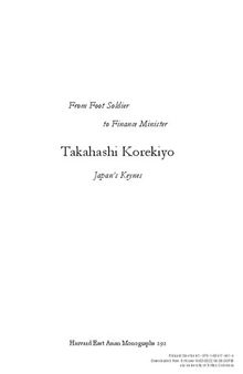 From foot soldier to finance minister : Takahashi Korekiyo, Japan's Keynes