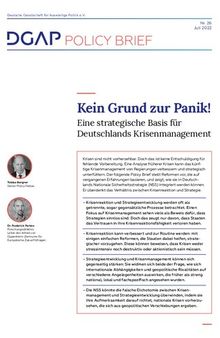 Kein Grund zur Panik! Eine strategische Basis für Deutschlands Krisenmanagement