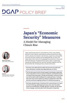 Japan’s “Economic Security” Measures : A Model for Managing China’s Rise
