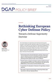 Rethinking European Cyber Defense Policy : Toward a Defense Superiority Doctrine