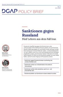Sanktionen gegen Russland : Fünf Lehren aus dem Fall Iran