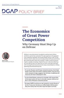 The Economics of Great Power Competition : Why Germany Must Step Up on Defense