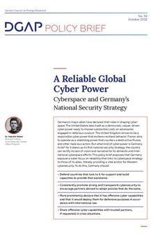 A Reliable Global Cyber Power : Cyberspace and Germany’s National Security Strategy