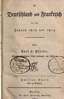 Der Krieg in Deutschland und Frankreich in den Jahren 1813 und 1814