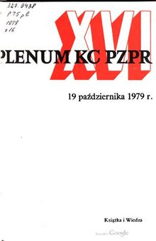 XVI Plenum KC PZPR 19 października 1979 r.