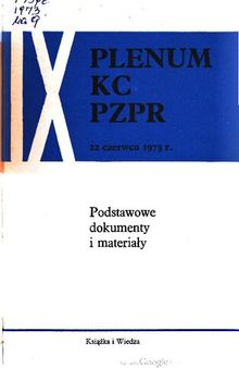 IX Plenum KC PZPR 22 czerwca 1973 r.