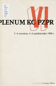VI Plenum KC PZPR 5—6 września, 4—6 października 1980 r.