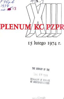 XIII Plenum KC PZPR 15 lutego 1974 r.