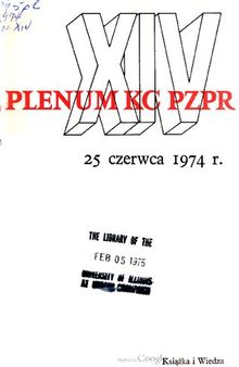 XIV Plenum KC PZPR 25 czerwca 1974 r.