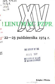 XV Plenum KC PZPR 22—23 października 1974 r.