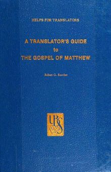 A translator's guide to the Gospel of Matthew