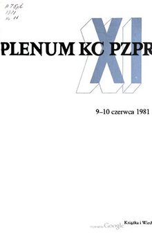 XI Plenum KC PZPR 9—10 czerwca 1981 r.